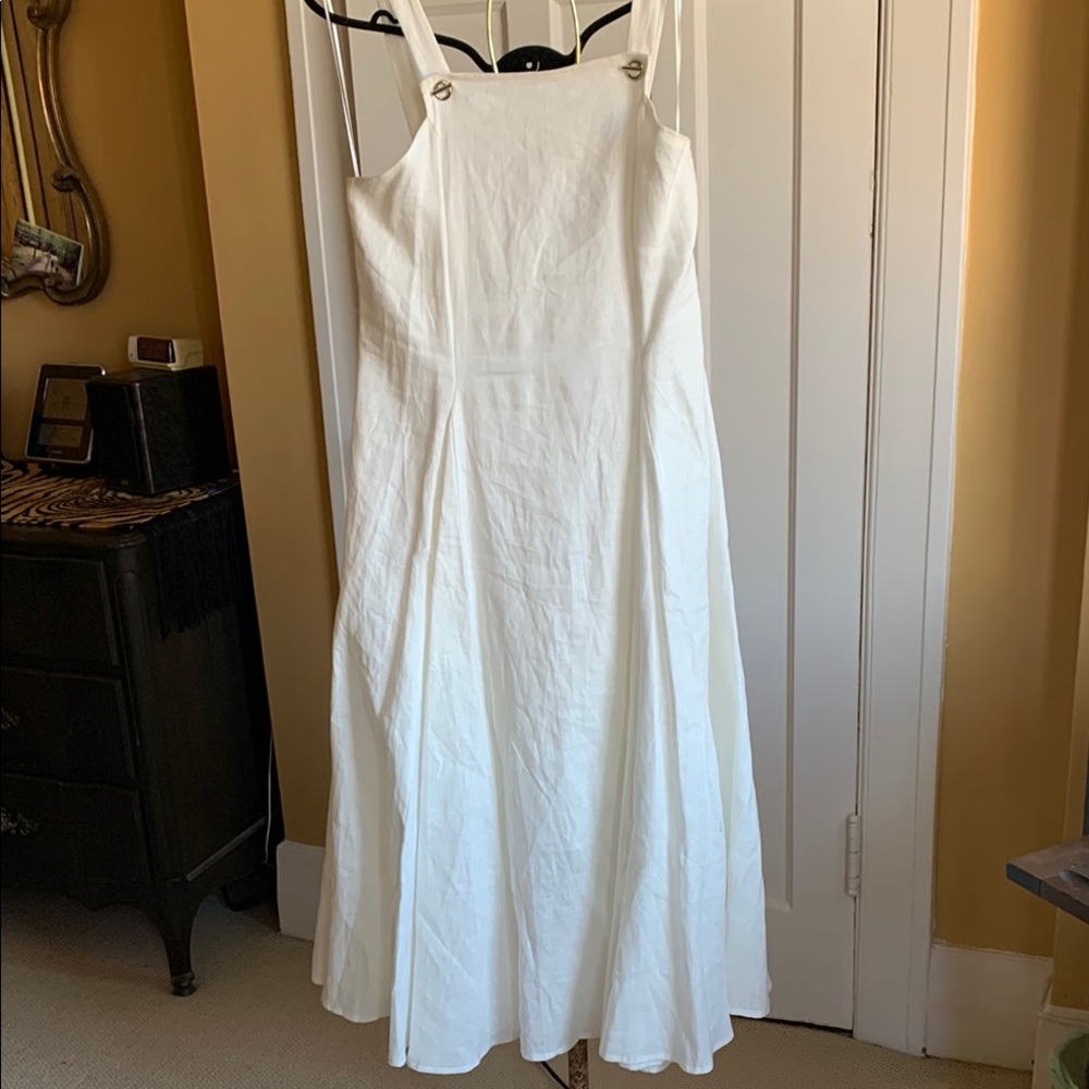 Ina | white 100% Linen dress size L
